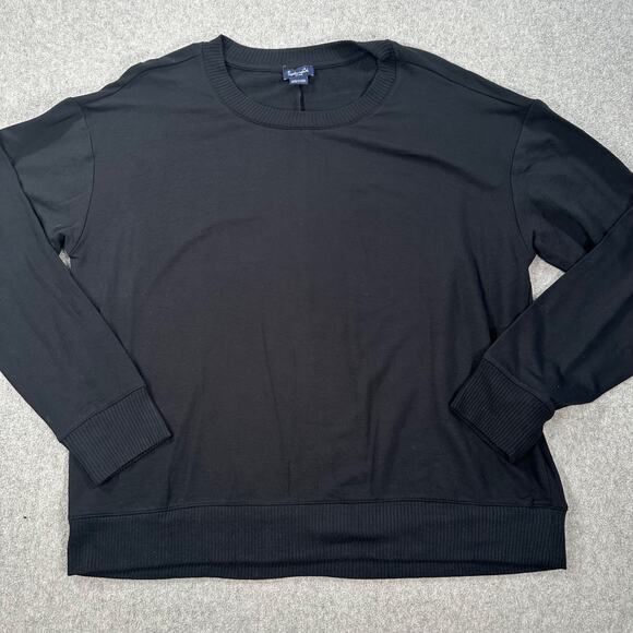 Splendid Crew Neck Long Sleeve Pullover Sweater Top Women's XL Black - Picture 1 of 8